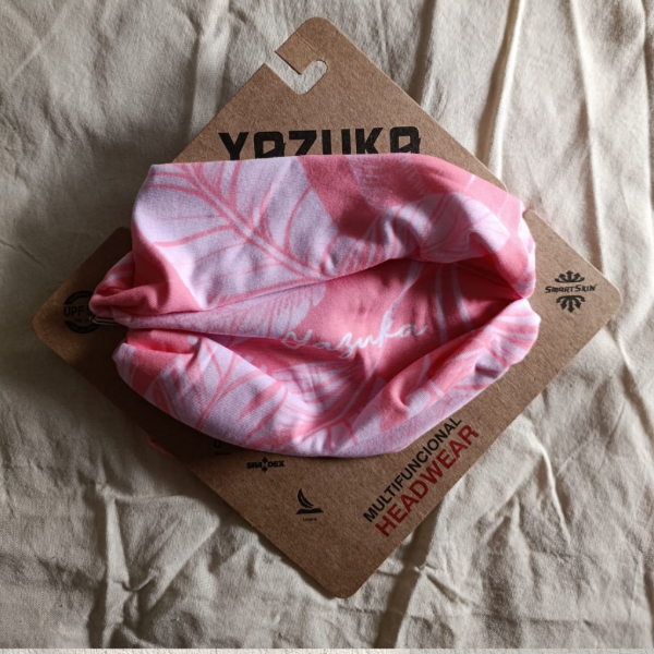 Producto - Cuellito multifunción Hojas rosas Yazuca