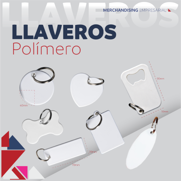 Producto - Llavero Polimeros (Redondo, Corazon, Rectangular, Hueso)