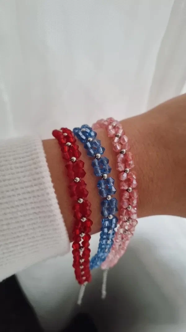 Producto - Pulsera flores mostacillas 3 colores Aq