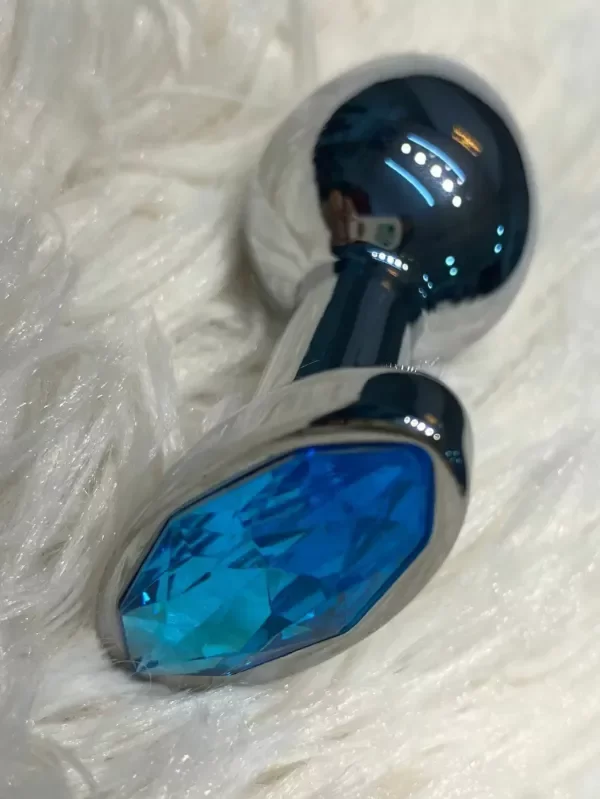 Producto - SEXA PLUG ANAL DE METAL TAMAÑO CHICO CON GEMA CELESTE - 0