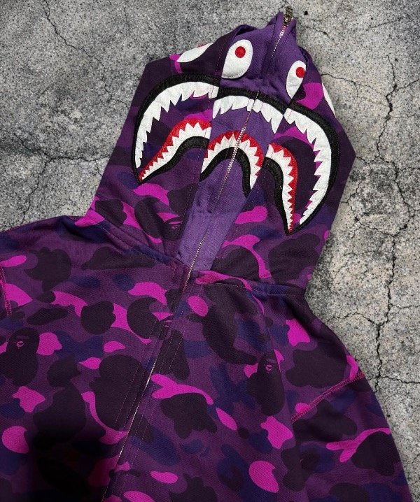 Producto - BAPE SHARK doble capucha Morada - 1