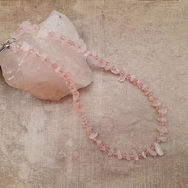 Producto - Collar escallas Cuarzo Rosa