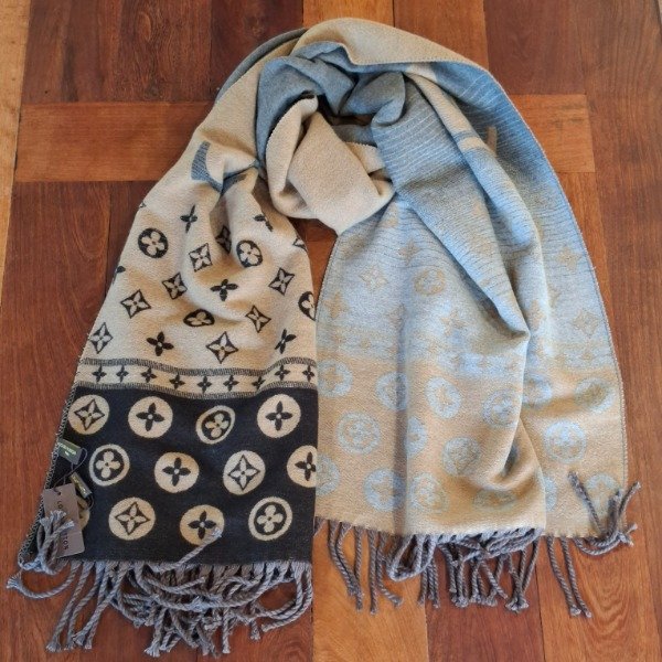 Producto - Bufandon de lanilla marron y gris