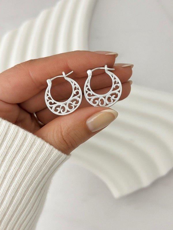 Producto - ARGOLLAS DE PLATA CALADAS 1993