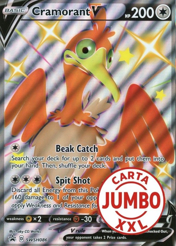 Producto - Cramorant V SWSH086 (Jumbo) Black Star Promo OVERSIZED