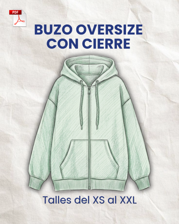 Producto - Camperita con cierre y capucha - Molde digital - PDF descargable - 0