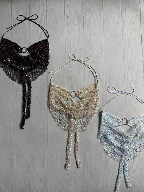 Producto - [5500] Top corpiño buche con aro/ infinito lentejuelas tornasol