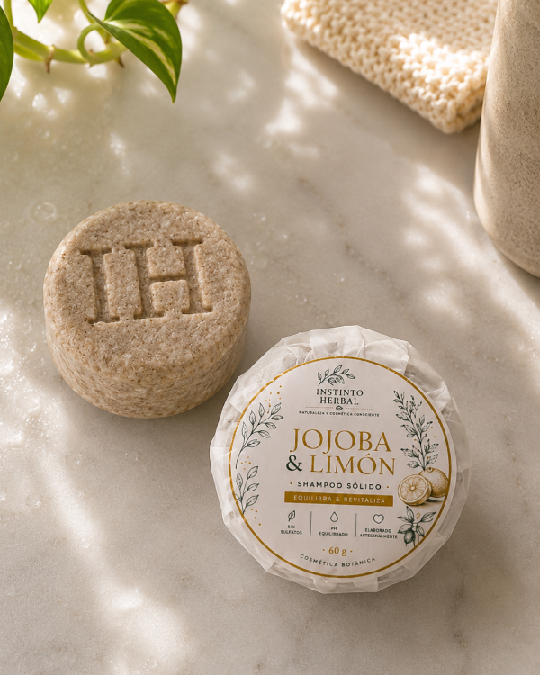 Producto - Shampoo sólido Jojoba y Limón. Cuero cabelludo graso