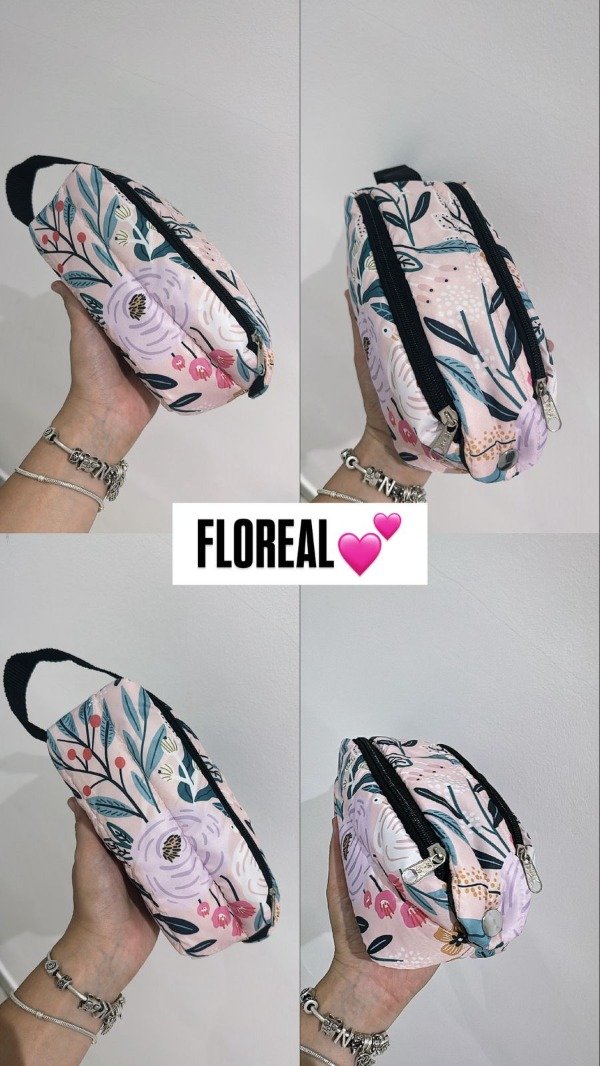 Producto - cartuchera premium puffer doble cierre FLOREAL