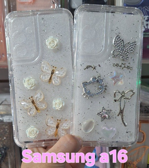 Producto - Fundas reforzadas 360 brillo con charms. Samsung a16 - 1