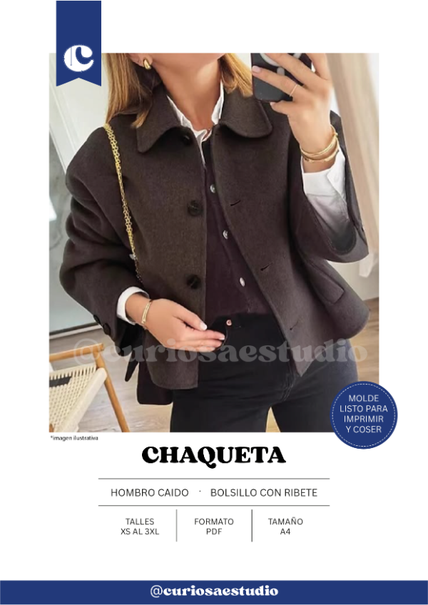 Producto - Chaqueta - Molde digital + Guía de costura - PDF descargables - 0