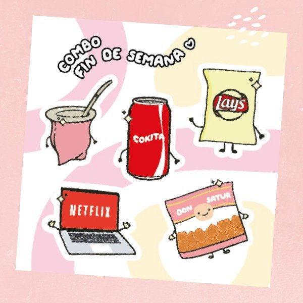 Producto - Plancha de Stickers - Fin de semana