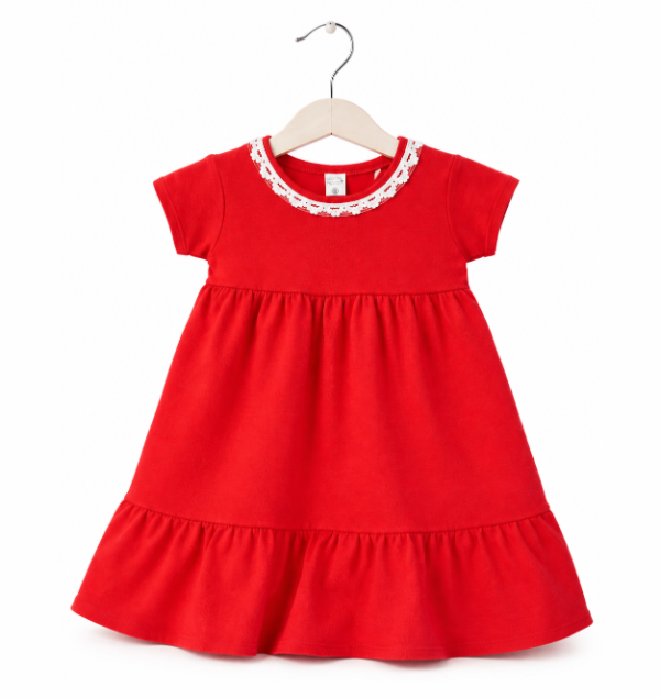 Producto - Vestido Beba Rojo c/puntilla (4 unid. x 7900 c/u)