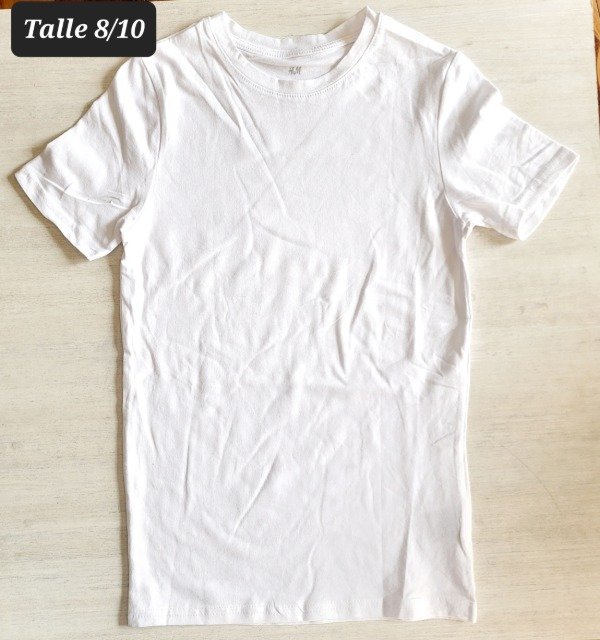 Remera manga corta HyM talle 8/10 blanca