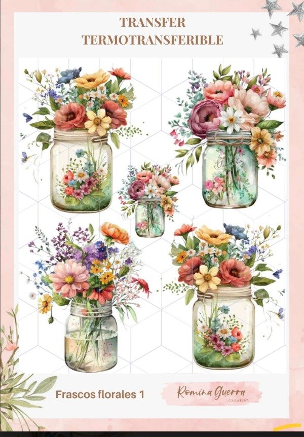 Producto - Transfer termotransfeible - Frascos Florales 1