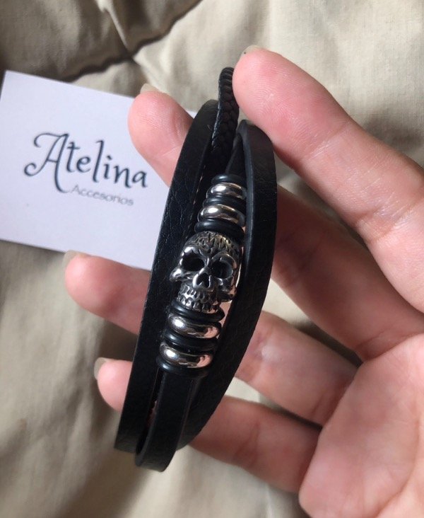 Producto - Pulsera Calavera (eco cuero)