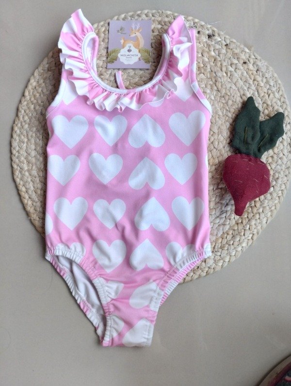 Producto - Malla Enteriza Rosa fuerte corazón