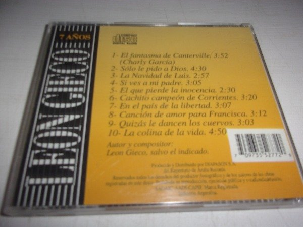 Producto - CD LEON GIECO 7 AÑOS DIAPASON  ARG 36D - 1
