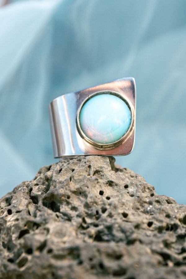 Producto - Anillo Maki de acero con piedra luna - 0