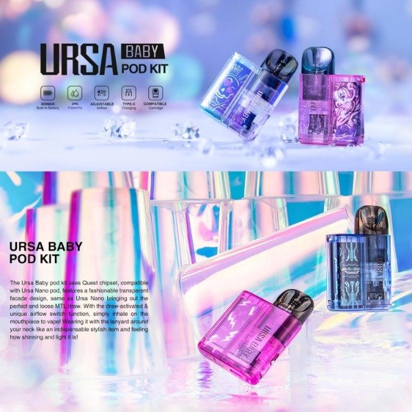 Producto - LOST VAPE URSA BABY POD KIT - BLUE CLEAR