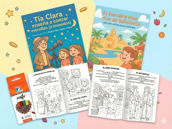 Producto - COMBO LIBROS COLOREAR - TIA CLARA ENSENA A CONTAR  y EL HOMBRE MAS RICO DE BABI