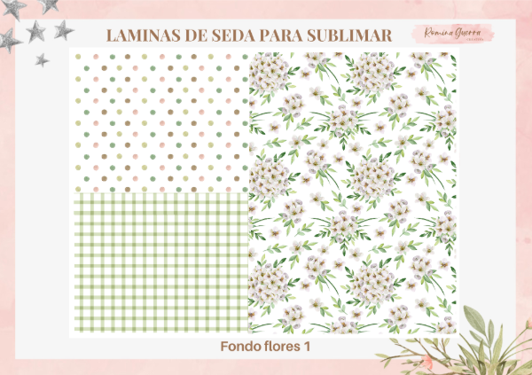 Producto - Laminas de seda para sublimar - Fondo flores 1