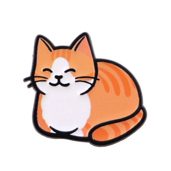 Producto - Pin Michi - Acostado naranja