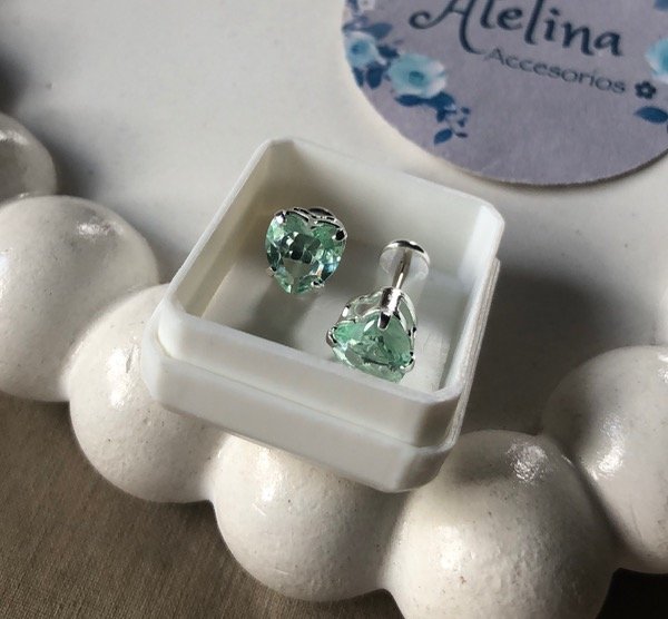 Producto - Abridor corazón verde agua PLATA 925