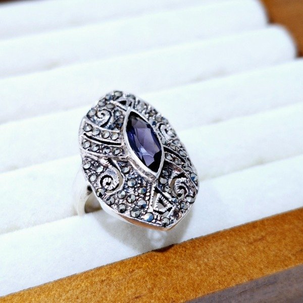 Producto - Anillo Antiguo Amatista Y Marquesitas