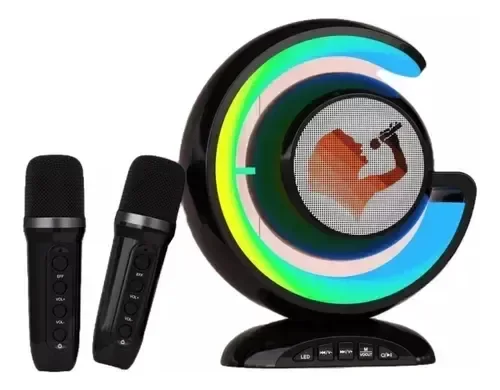 Producto - Lampara Cargador Karaoke Parlante Microfono Luces Led mc880