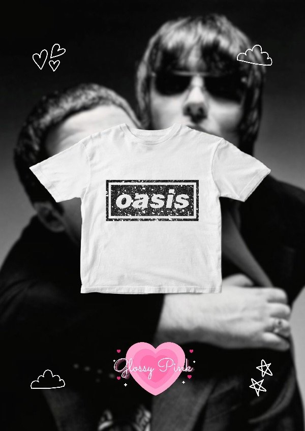 Producto - Baby Tee OASIS - VINILO TEXTIL GLITTER NEGRO