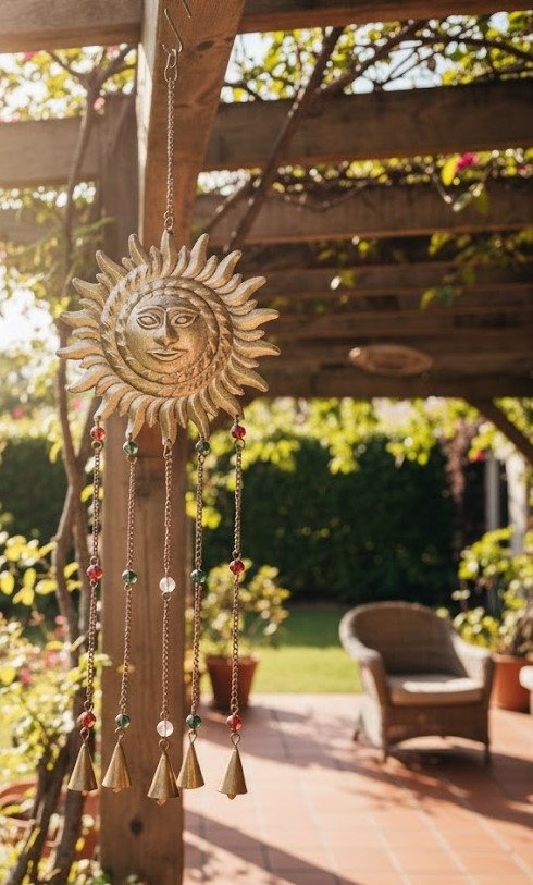 Producto - Llamador De Angeles Sol, De Metal Alto 65 cm