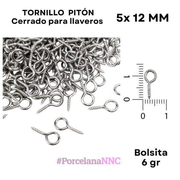 Producto - TORNILLO  PITÓN Cerrado para llaveros  5x12MM x 6gr