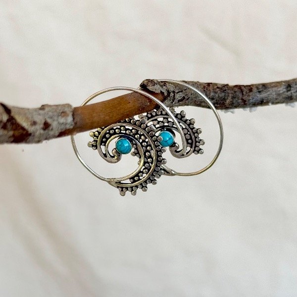 Producto - Aros Noor Plata Turquesa