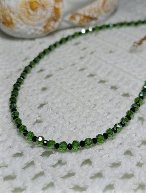 Producto - Collar cristales negro y verde