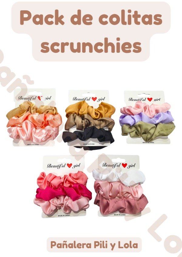 Producto - Pack de colitas Scrunchies (Consultar color disponible)