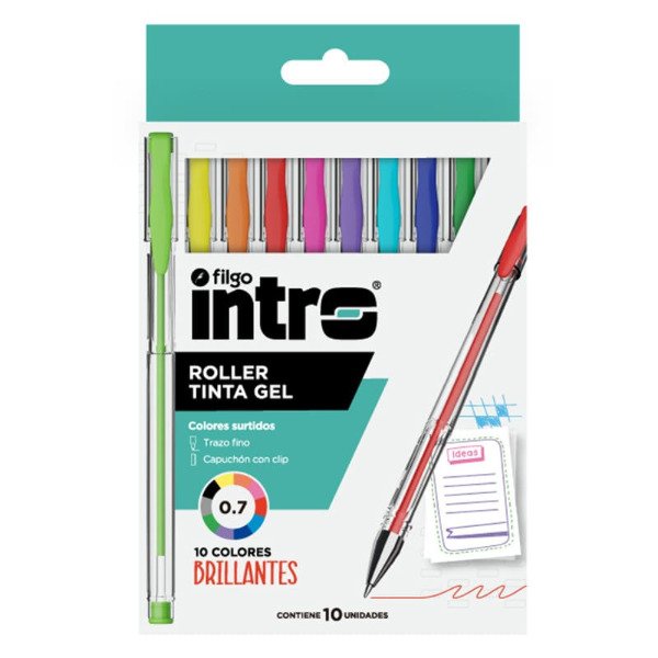 Producto - ROLLER GEL INTRO BLISTER X10 SURTIDO