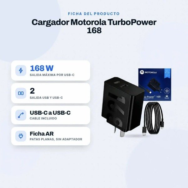 Producto - Cargador 168W Ultra Charge con Cable C a C MOTOROLA - 2