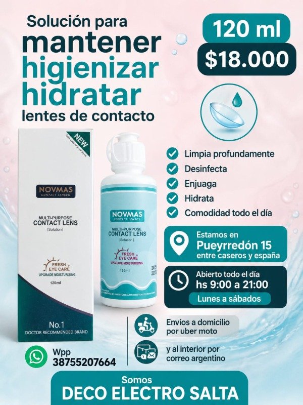 Producto - Solución para mantener lentes de contacto