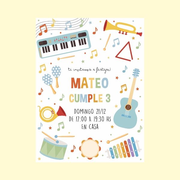 Producto - Invitación digital Instrumentos Musica