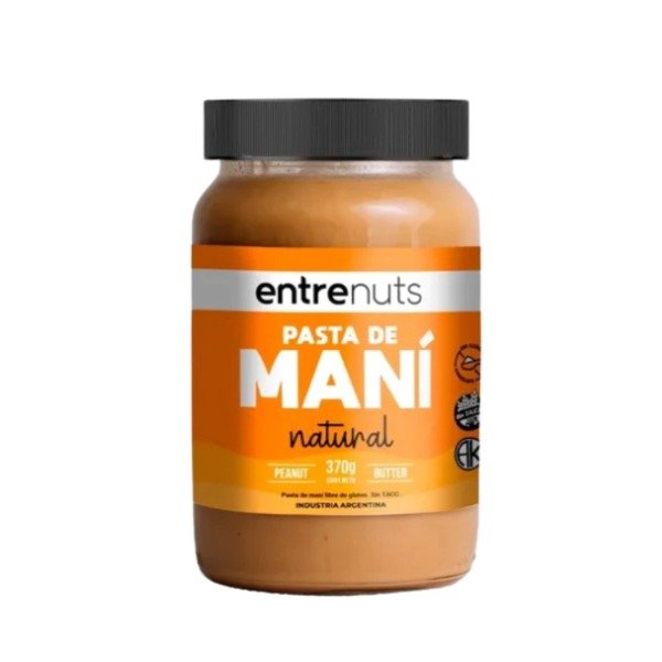 Producto - Pasta de Maní Natural Entrenuts x 370 Gr - Frasco sin gluten, sin TACC