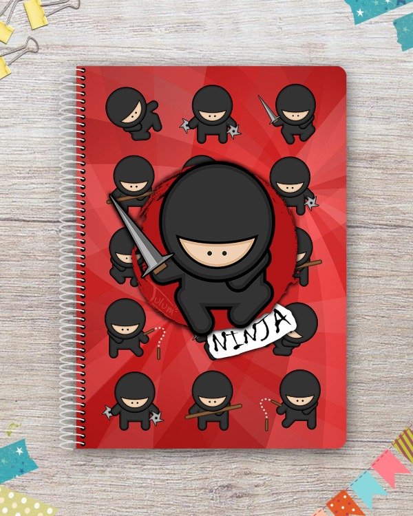 Producto - Cuaderno A4 tapa rígida plástica 50h dis. ninja