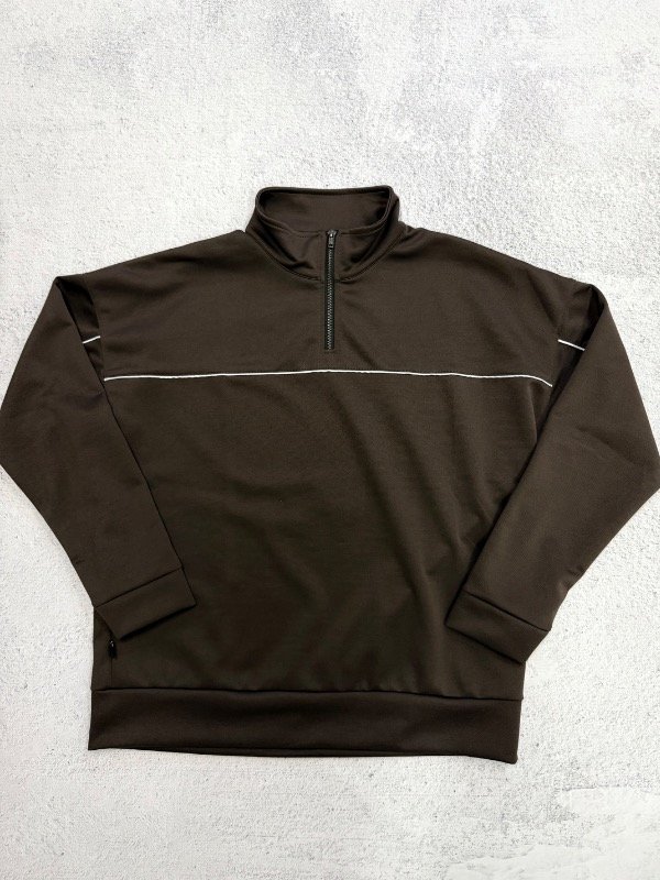 Producto - Buzo medio cierre poliéster Chocolate