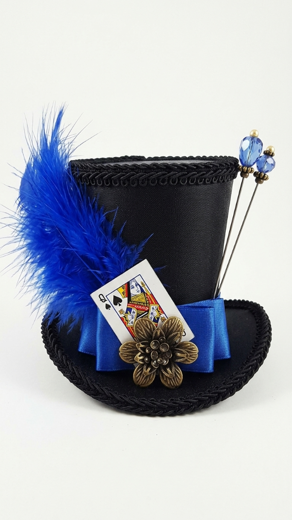 Producto - mini galera reina de corazones Negro y Azul - 2