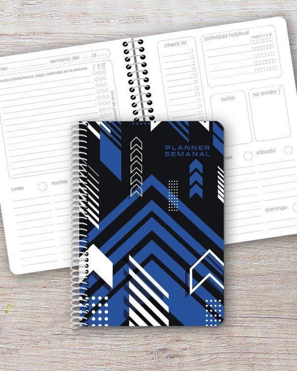 Producto - Planner Semanal A5 dis. flechas azul