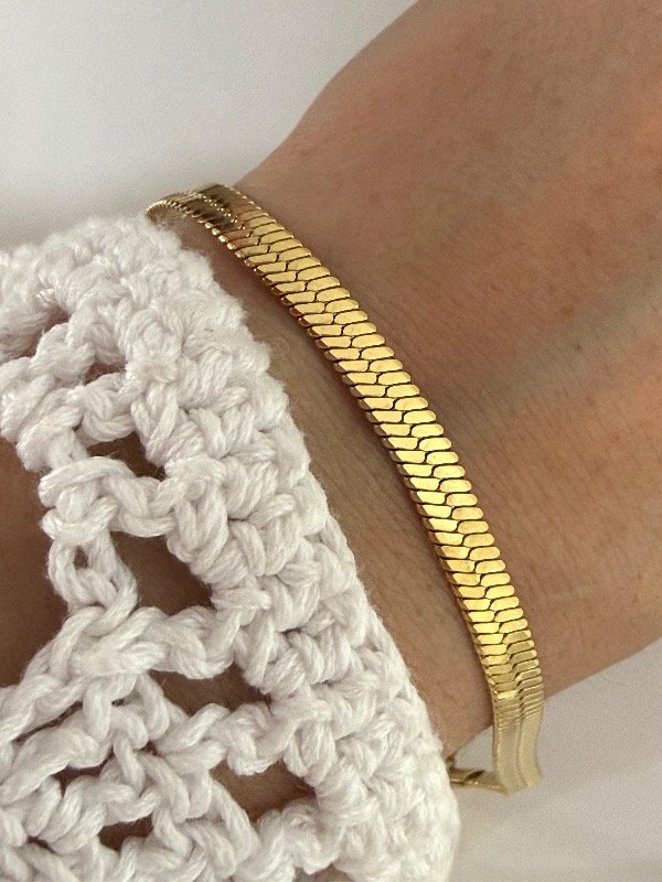 Producto - PD178 Pulsera snake ancha 18+ 5 cm acero dorado