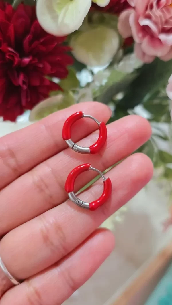 Producto - Argollas esmaltado rojo AQ