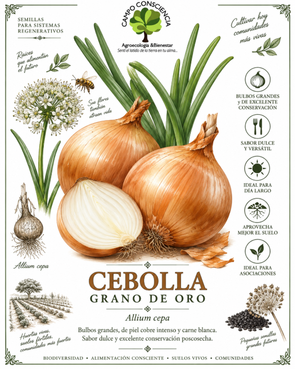 Producto - Cebolla Grano de Oro - Semillas Agroecológicas