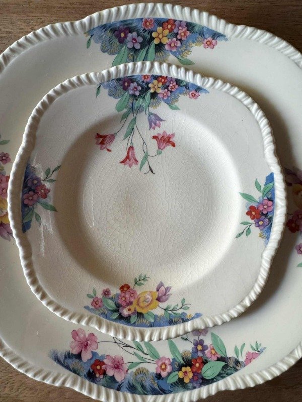 Producto - Plato de postre de loza inglesa Woods