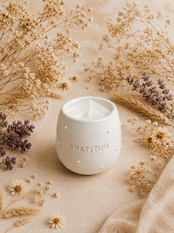 Producto - Vela gratitud puntitos